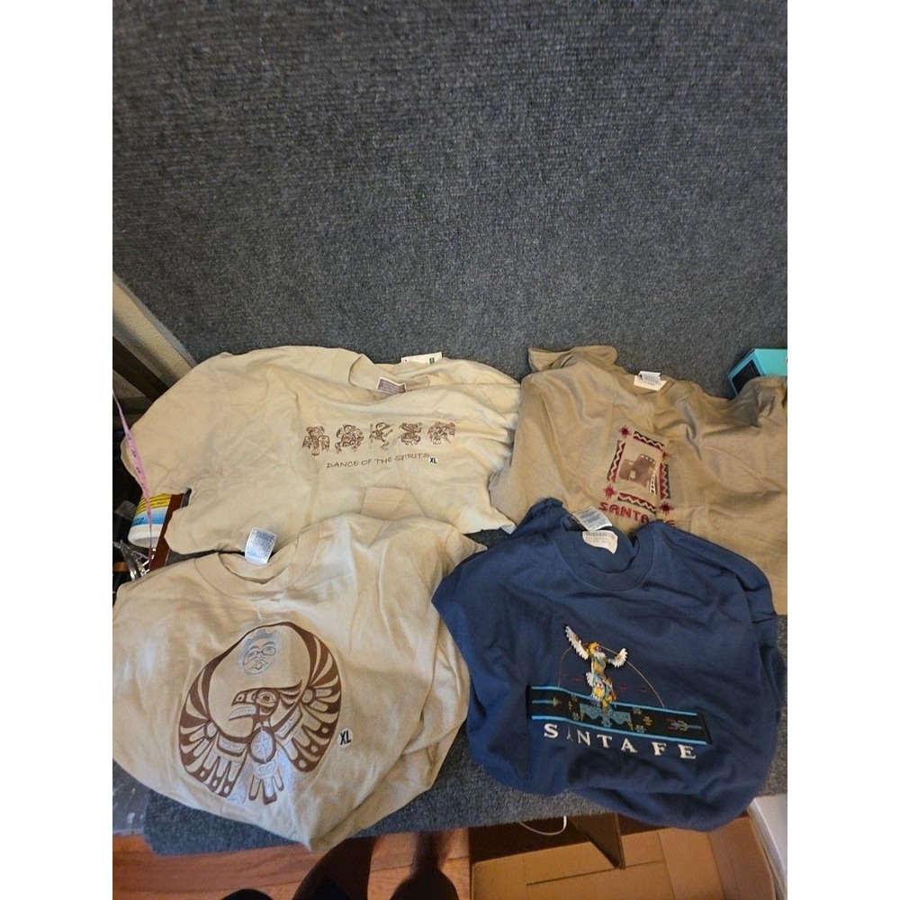 Santa Fe Native Graphic Shirt Lot Mens XL Set Of 4 Southwest Travel Tees
